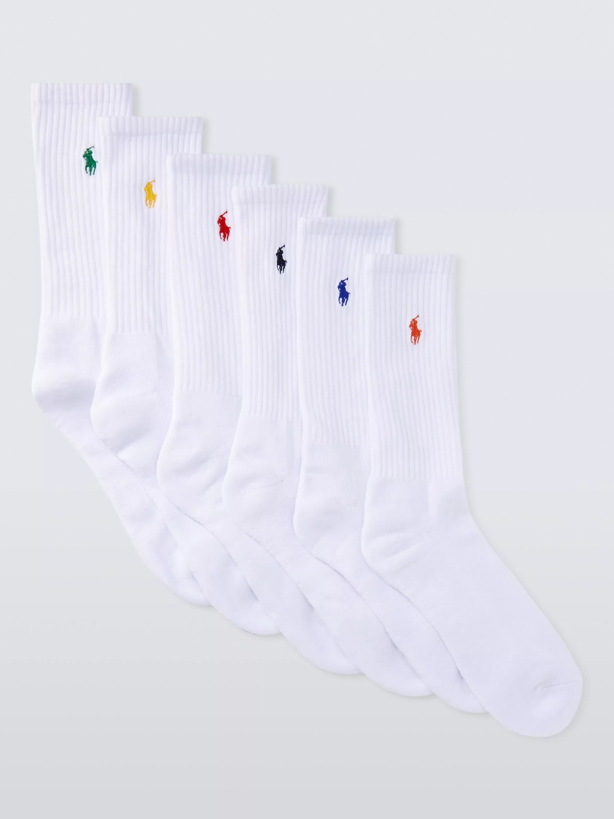 Ralph Lauren crew socks pack of 6 white - British product