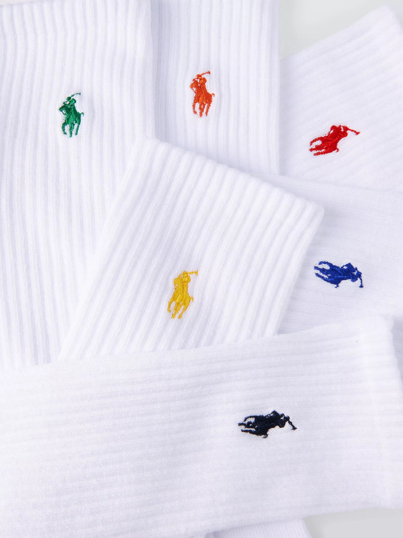 Ralph Lauren crew socks pack of 6 white - British product