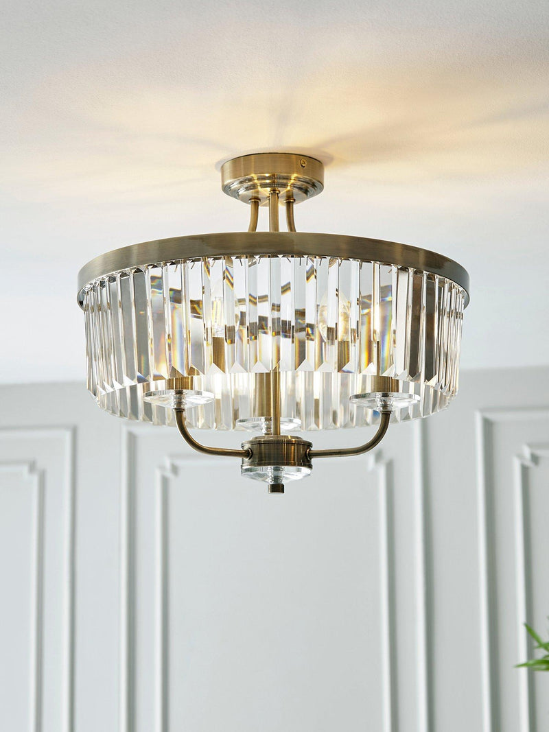 Bay Lighting Augustine ceiling light chrome faceted glass adjustable drop, UK version