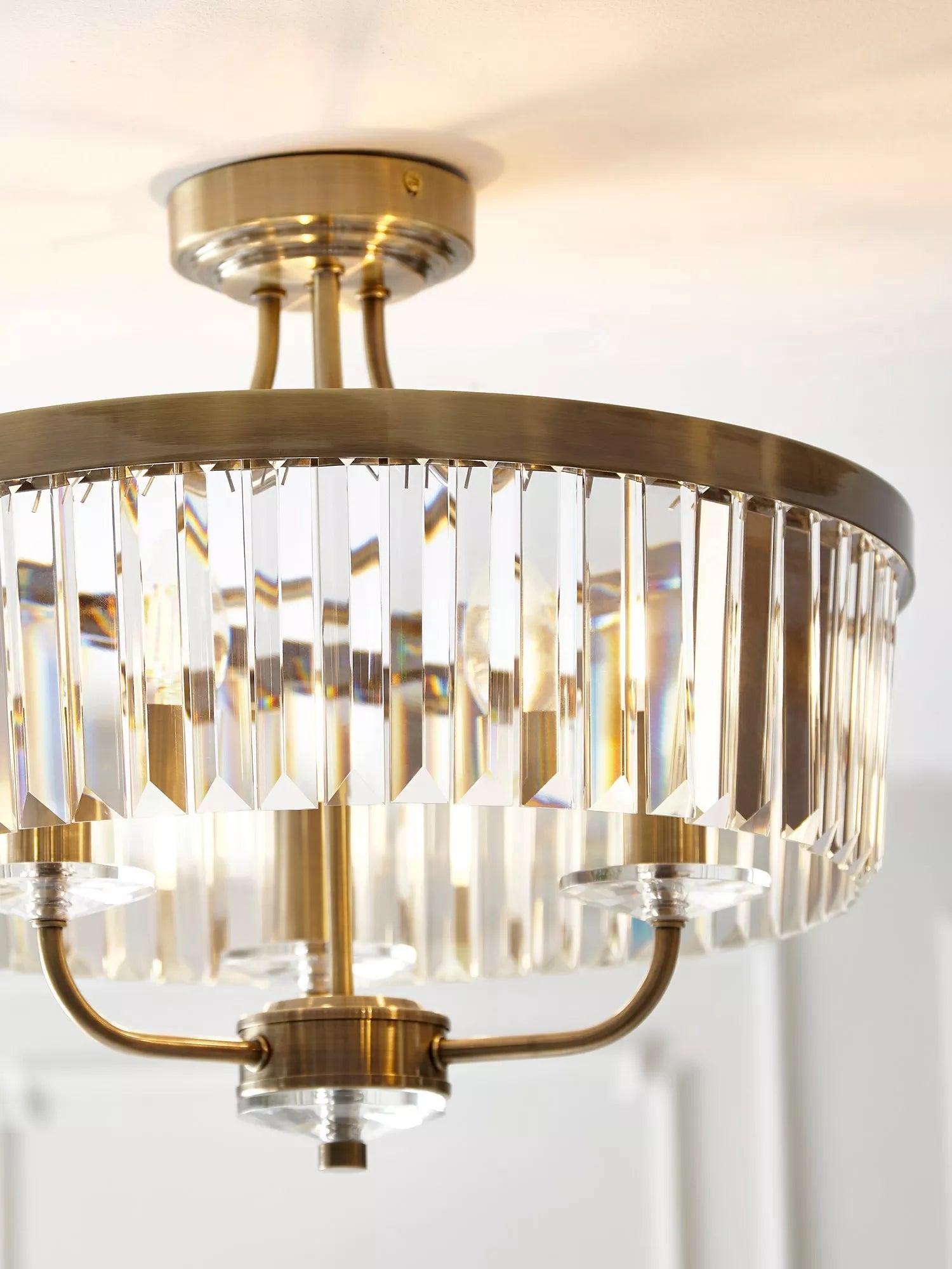 Bay Lighting Augustine ceiling light chrome faceted glass adjustable drop, UK version