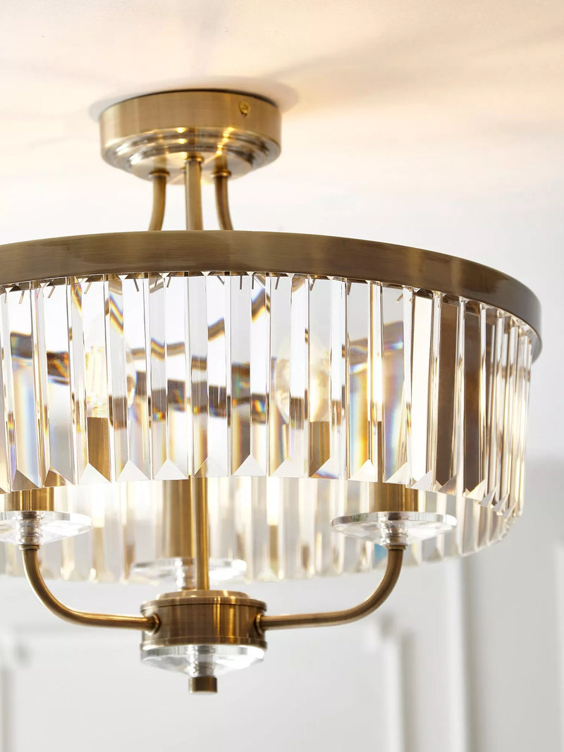 Bay Lighting Augustine ceiling light chrome faceted glass adjustable drop, UK version