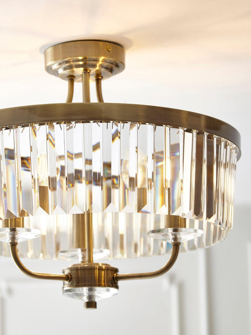 Bay Lighting Augustine ceiling light chrome faceted glass adjustable drop, UK version
