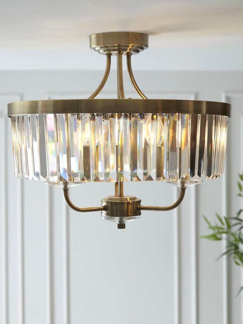 Bay Lighting Augustine ceiling light chrome faceted glass adjustable drop, UK version