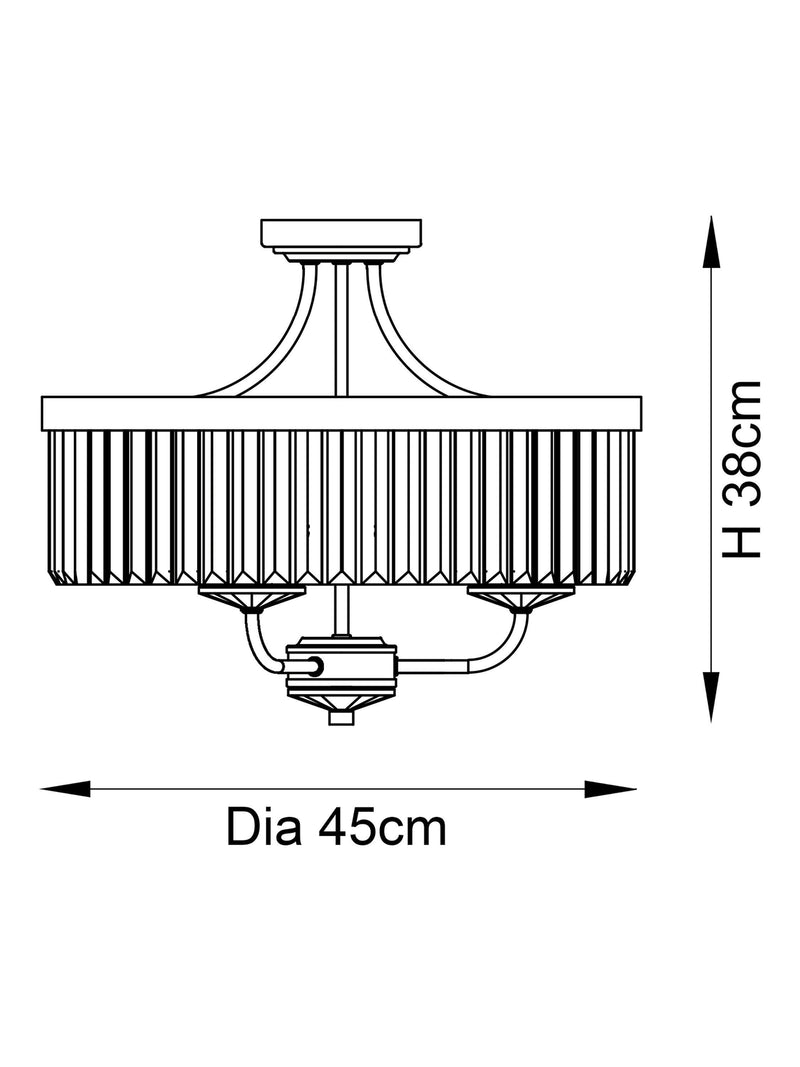 Bay Lighting Augustine ceiling light chrome faceted glass adjustable drop, UK version