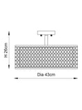 Bay Lighting Josette Deckenleuchte mit kurzem Baldachin, 43cm Durchmesser, UK-Version