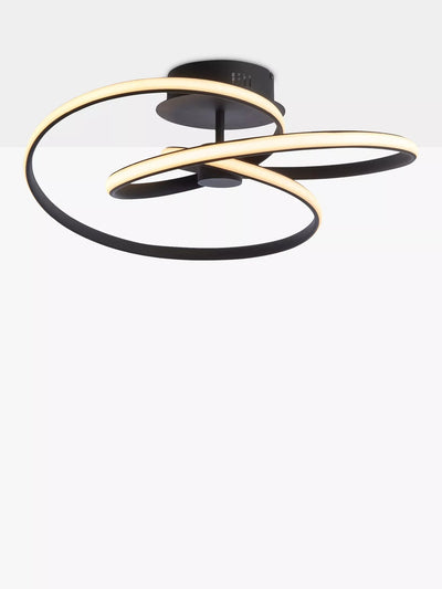 John Lewis Bay Lighting Solo Semi Flush Ceiling Light, Black- Buy online at McGrocer