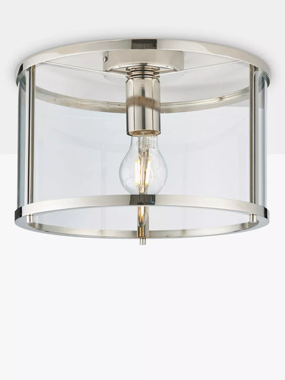 John Lewis Bay Lighting Foster Flush Ceiling Light, Chrome- Buy online at McGrocer