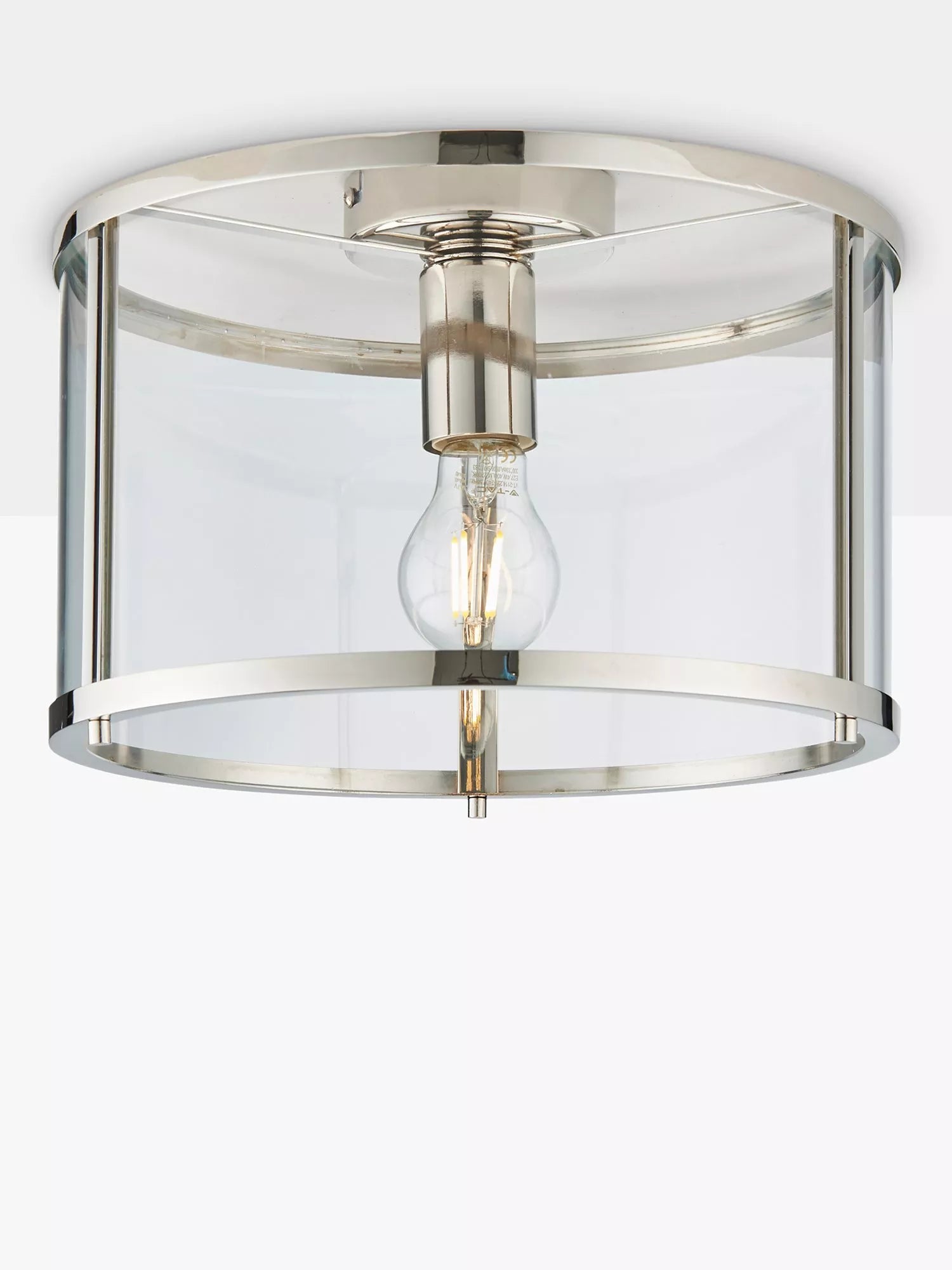 Bay Lighting Foster flush ceiling light chrome 31cm diameter - British product