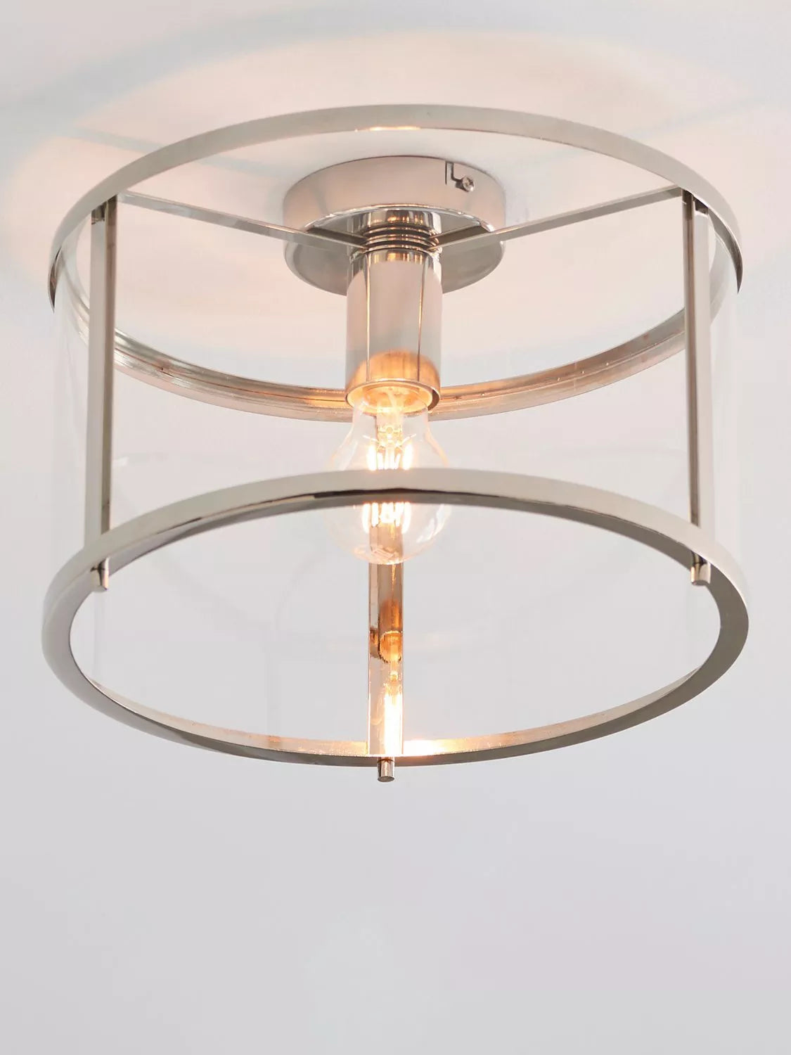 Bay Lighting Foster flush ceiling light chrome 31cm diameter - British product