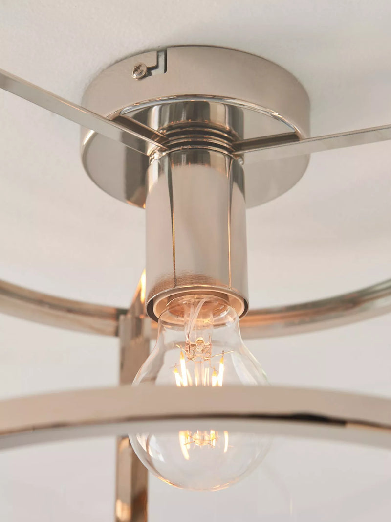 Bay Lighting Foster flush ceiling light chrome 31cm diameter - British product