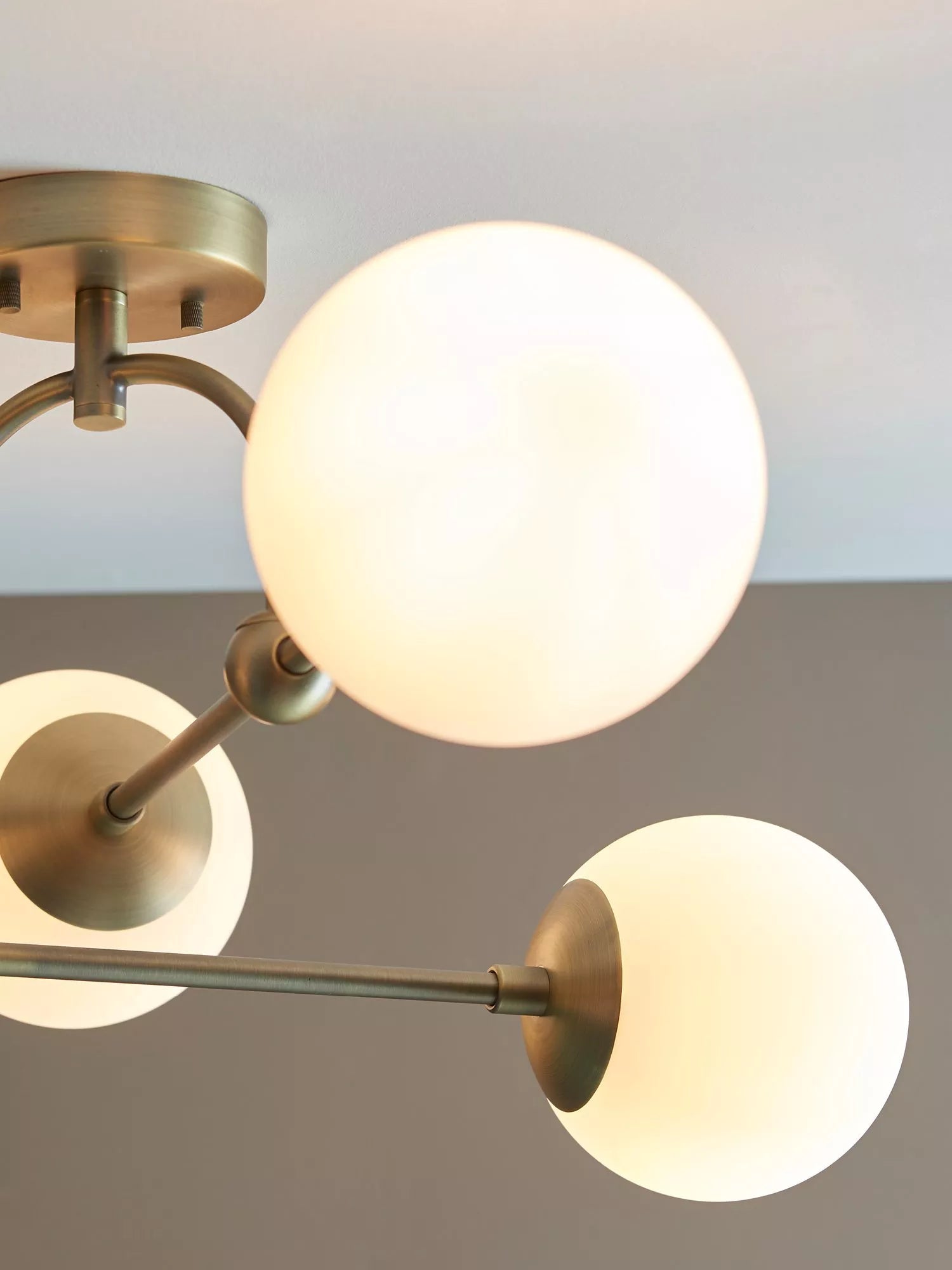 Bay Lighting Tosca gold semi flush ceiling light (British brand)