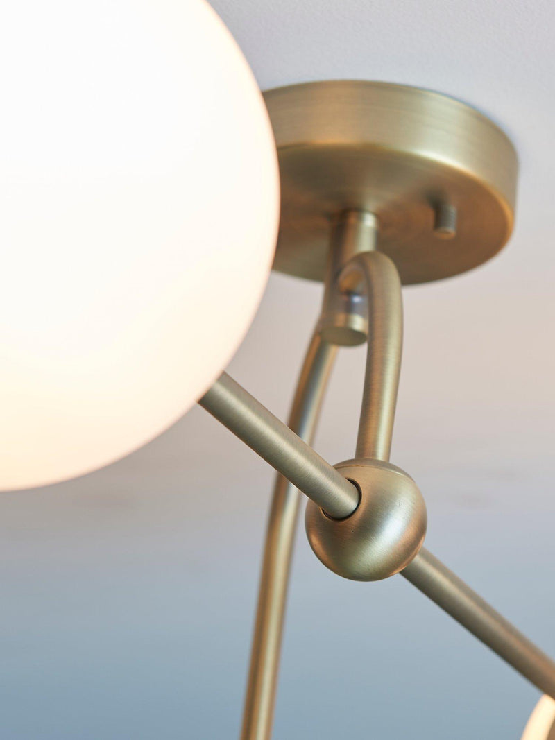 Bay Lighting Tosca gold semi flush ceiling light (British brand)