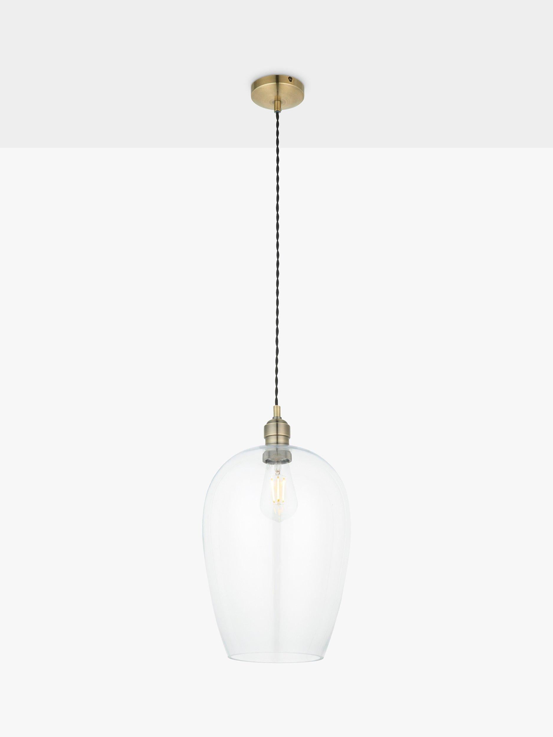 Bay Lighting Brighton pendant ceiling light in antique brass (British brand)