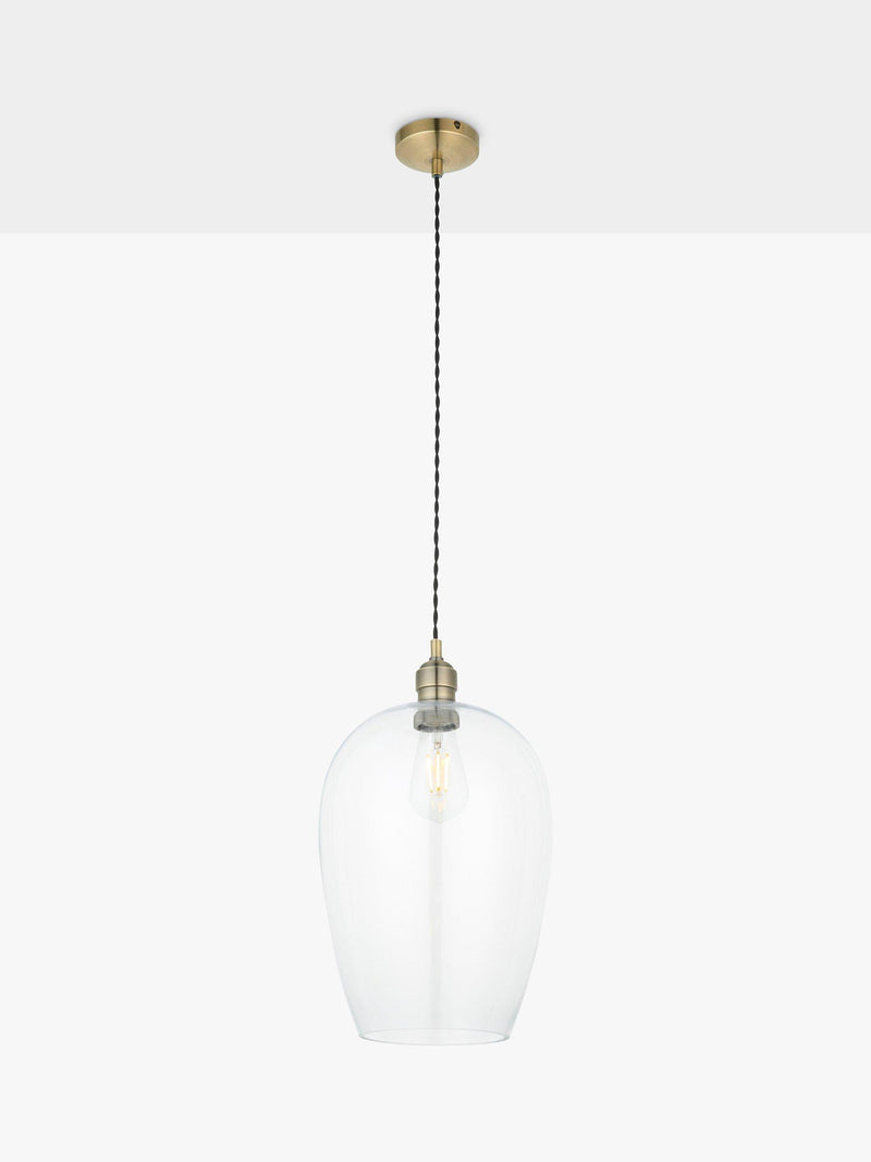 Bay Lighting Brighton pendant ceiling light in antique brass (British brand)