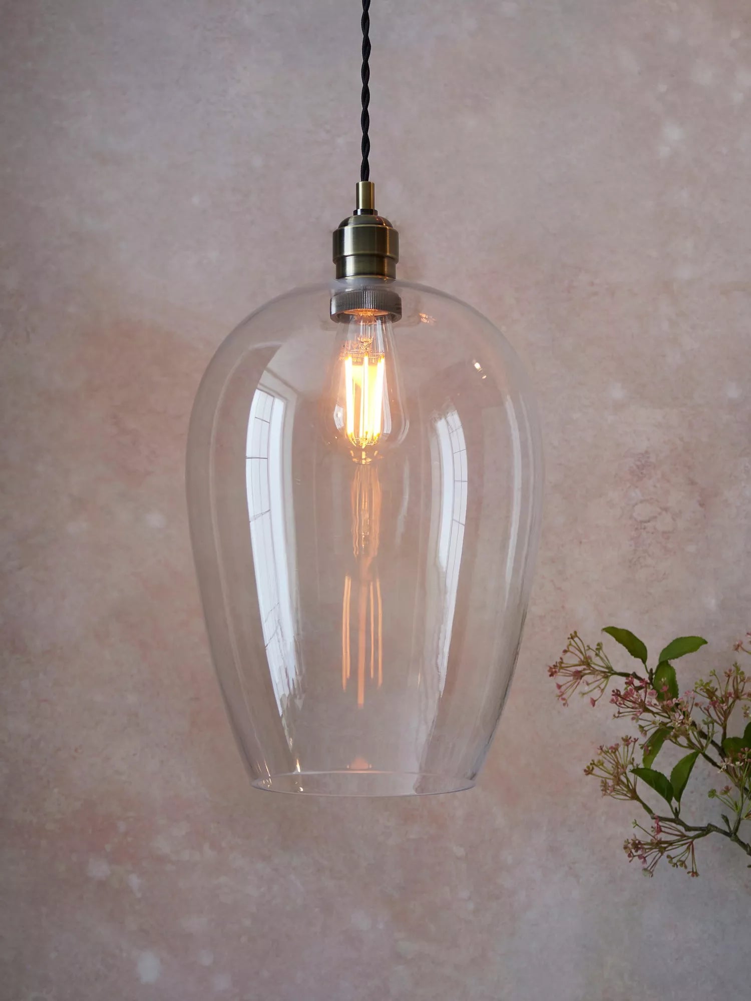 Bay Lighting Brighton pendant ceiling light in antique brass (British brand)