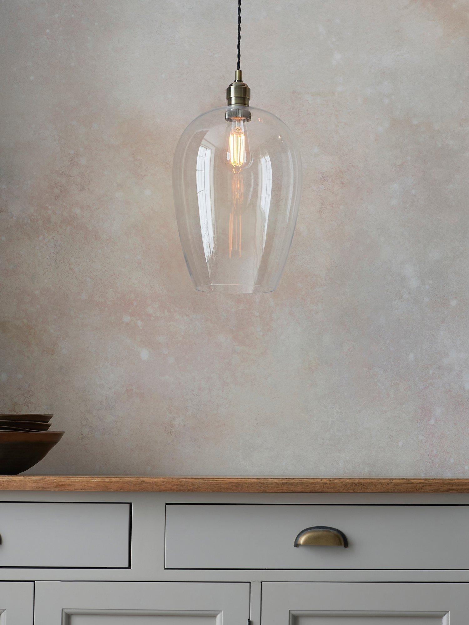 Bay Lighting Brighton pendant ceiling light in antique brass (British brand)