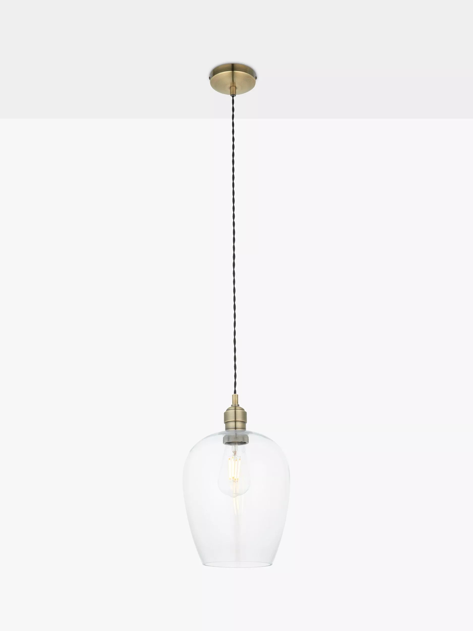 Bay Lighting Brighton pendant ceiling light antique brass, UK version