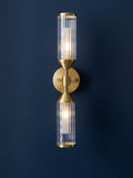 Bay Lighting Ayden wall light gold with rib glass shades - British product