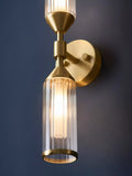 Bay Lighting Ayden wall light gold with rib glass shades - British product