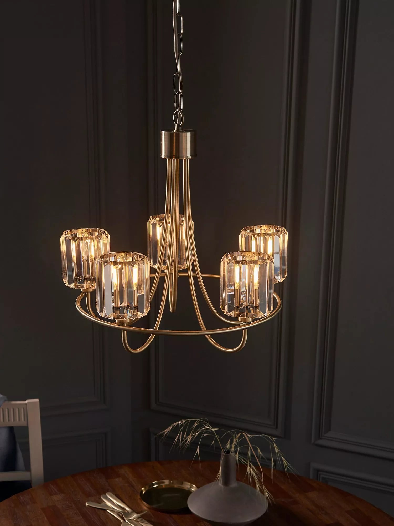 Bay Lighting Lyon 5-arm brass ceiling light - British product