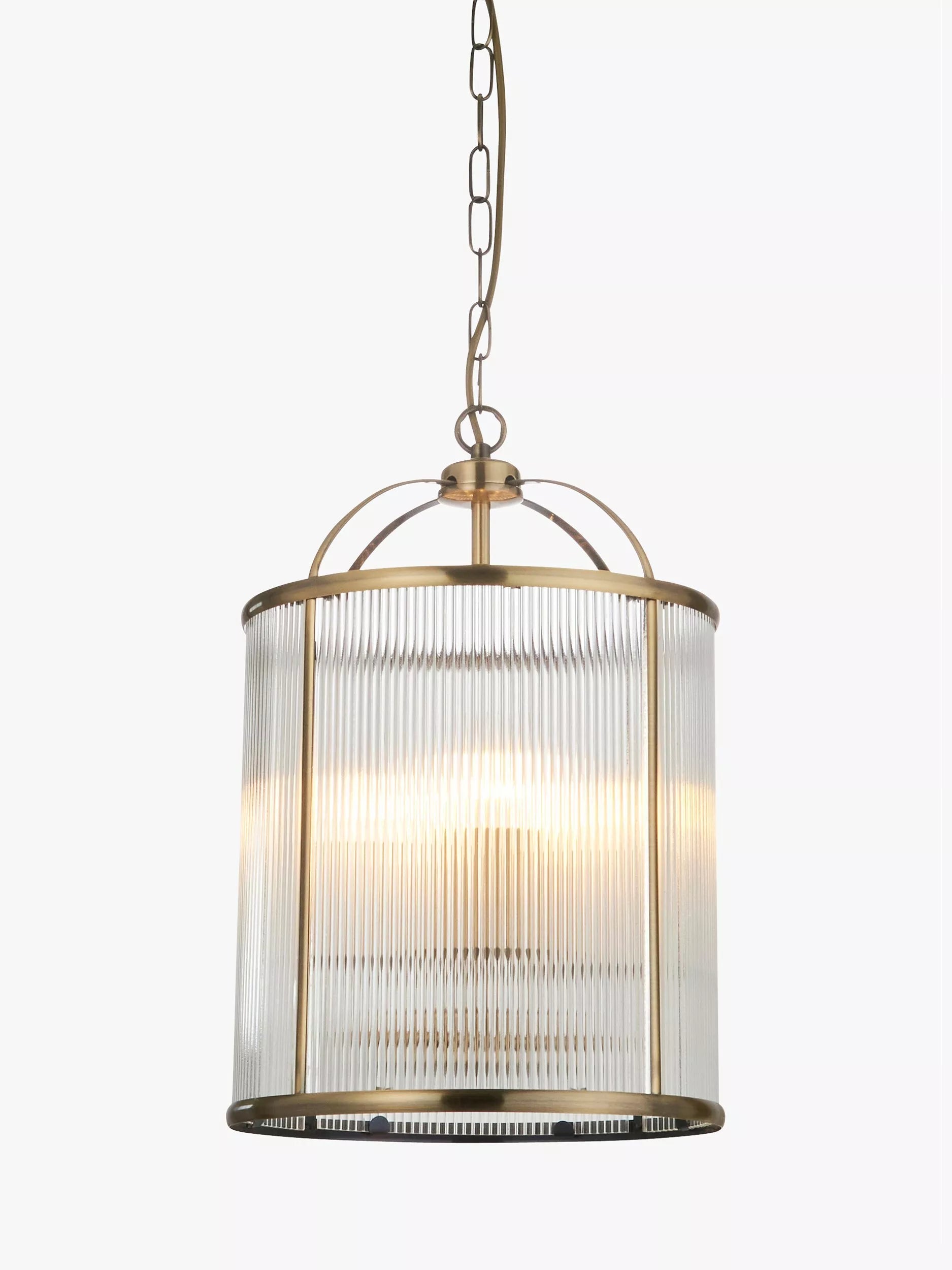 Bay Lighting Stockwell ribbed pendant ceiling light brass 41cm height (British brand)