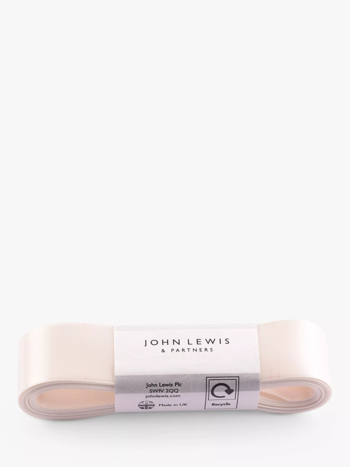 John Lewis double satin bridal ribbon white 5m - British product