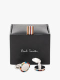 Boutons de manchette Paul Smith Medgel Stripe multicolores, importés du Royaume-Uni