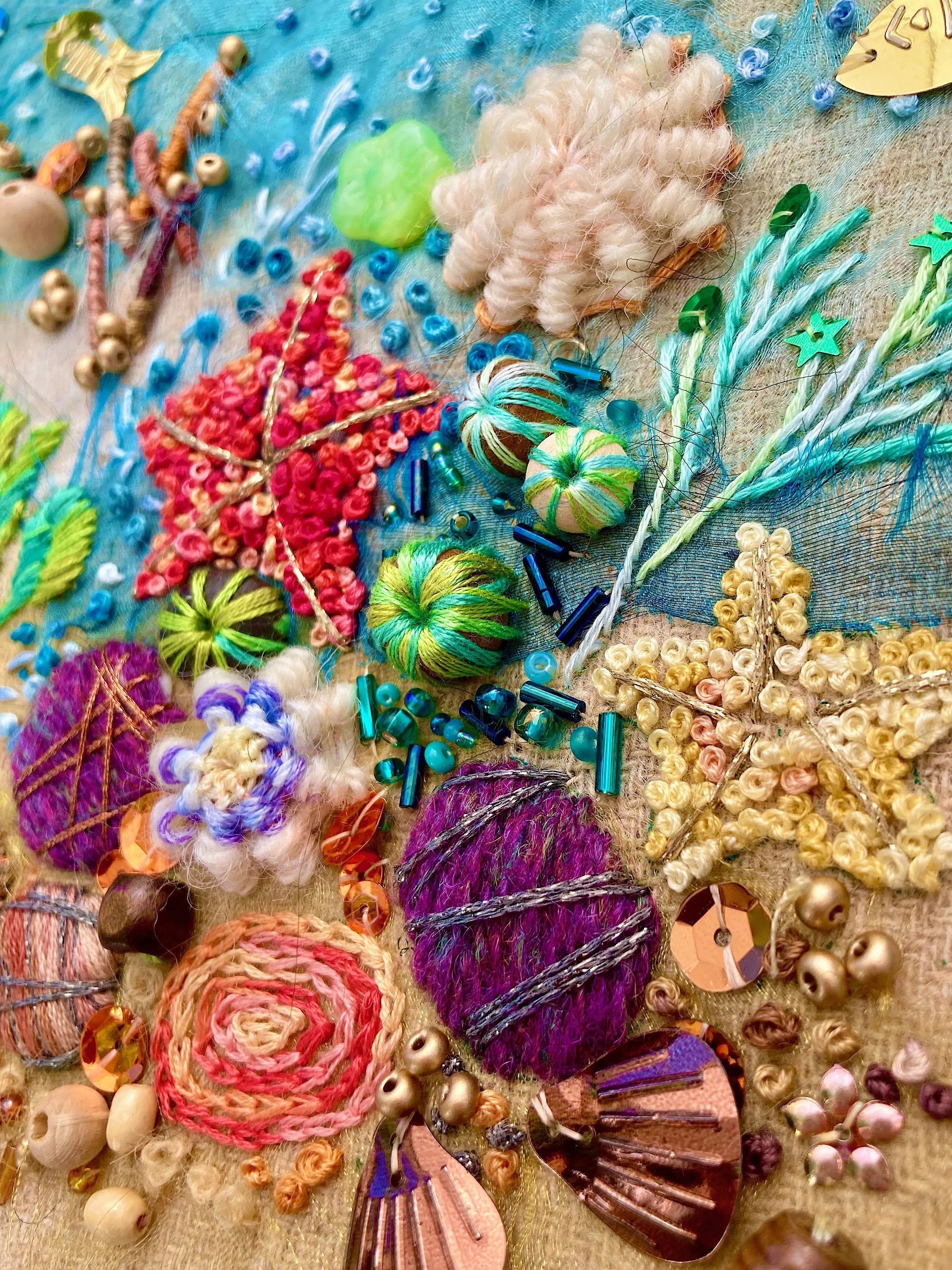 Rowandean Seaside Treasures embroidery kit 47x40cm, imported from the UK