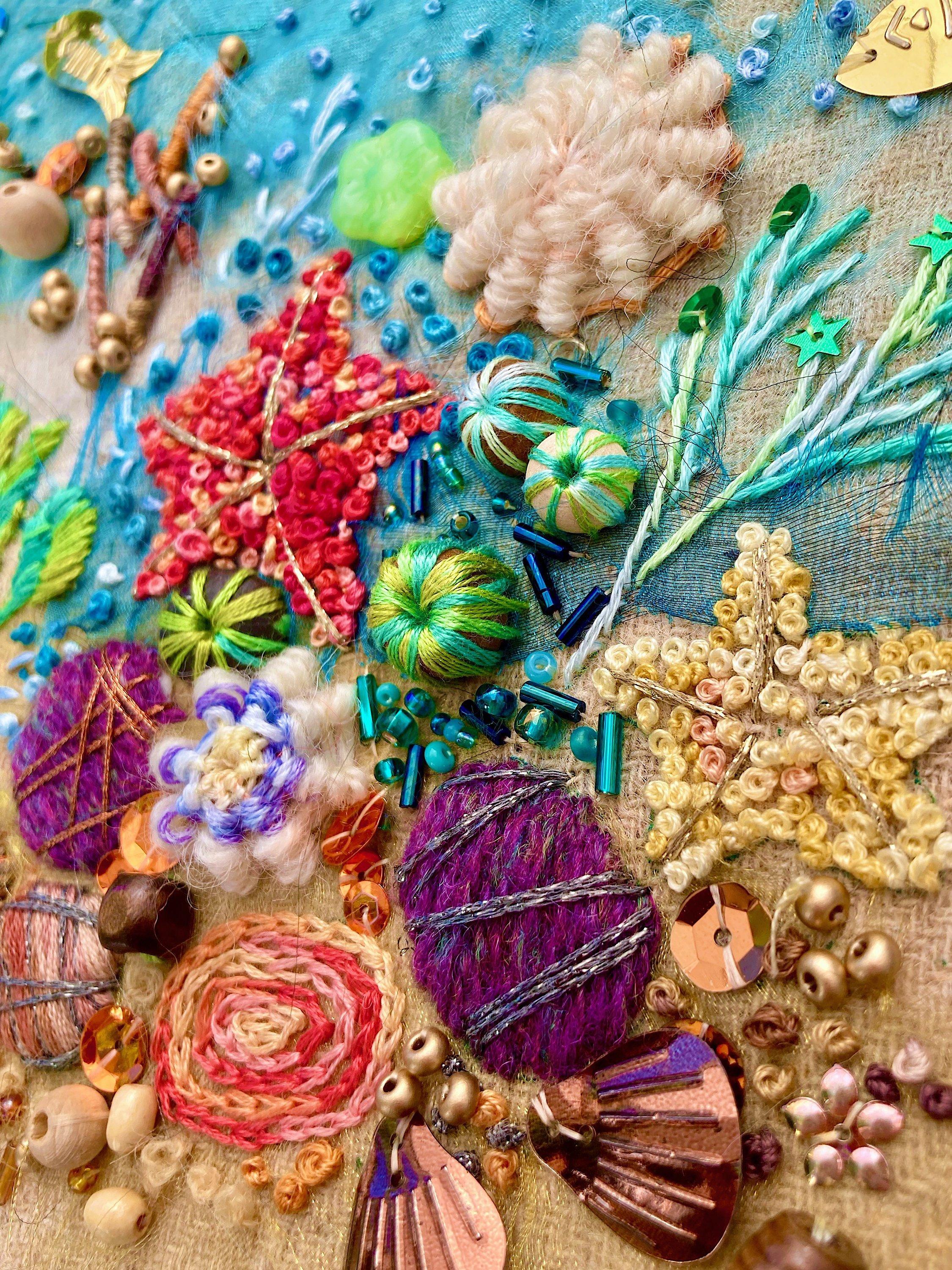 Rowandean Seaside Treasures embroidery kit 47x40cm, imported from the UK