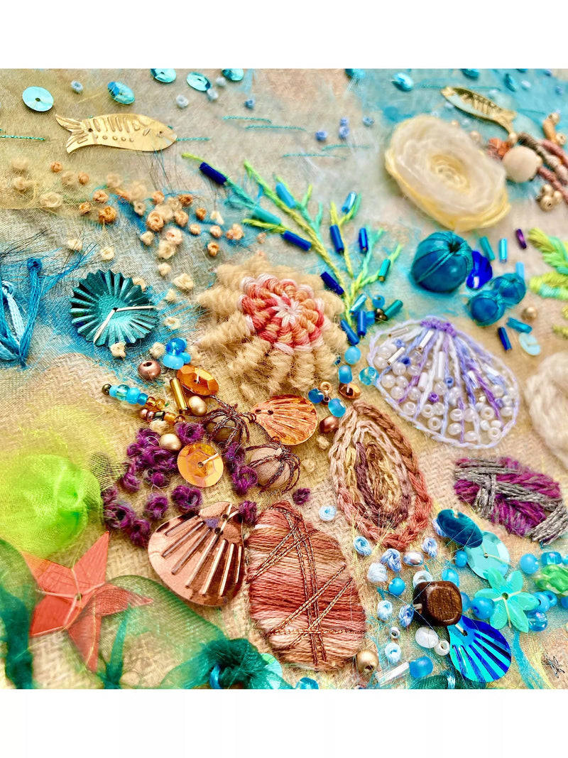 Rowandean Seaside Treasures embroidery kit 47x40cm, imported from the UK