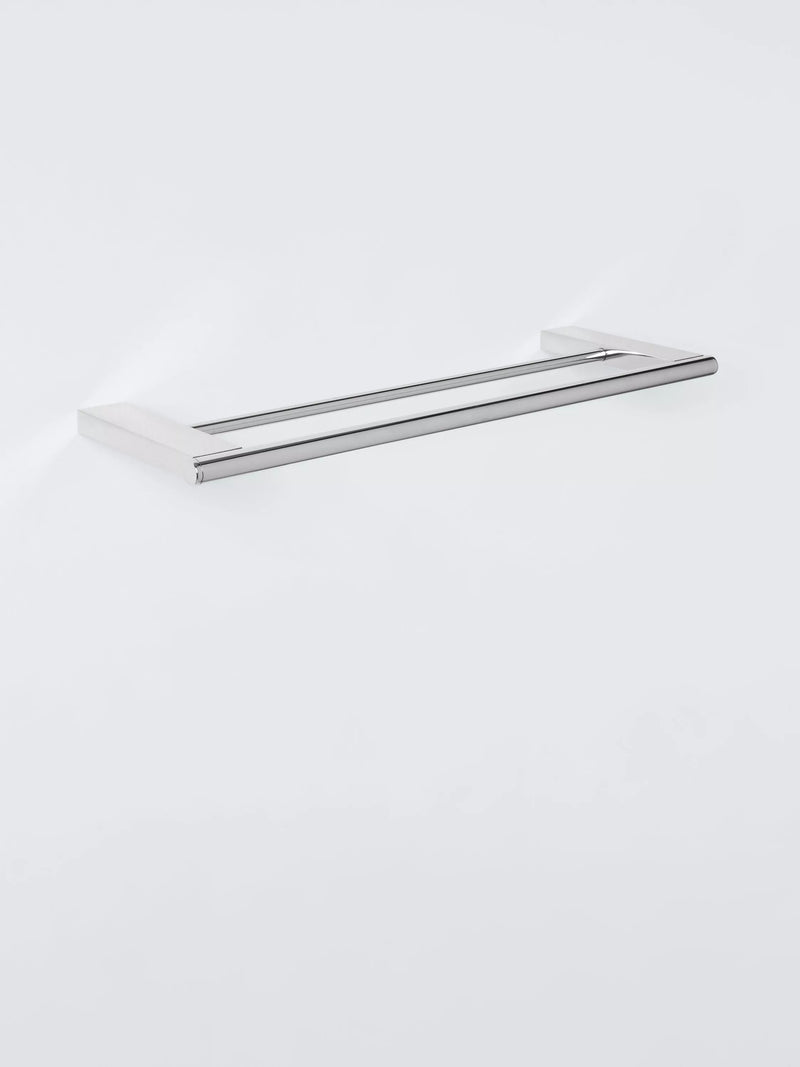 John Lewis Opus double towel rail 45cm silver, imported from the UK