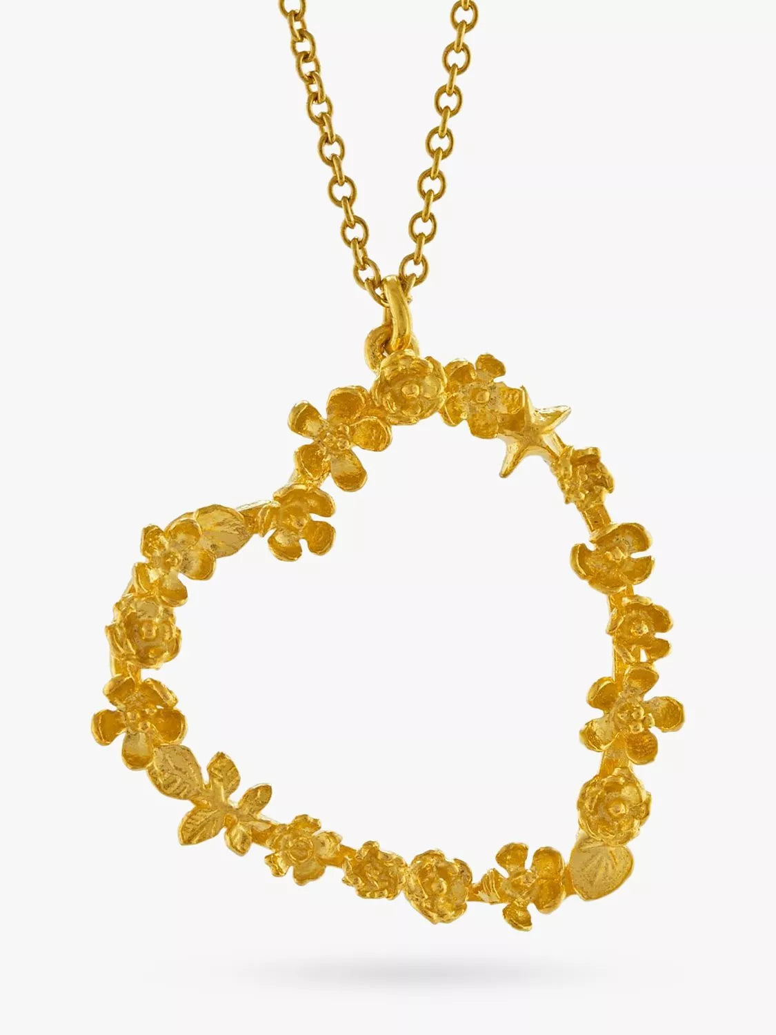 Alex Monroe Floral Heart Pendant Necklace gold plated - British product