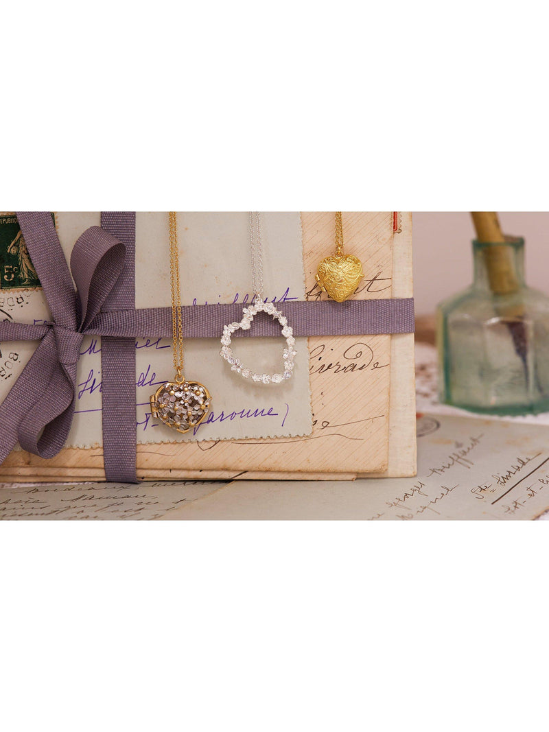 Alex Monroe Floral Heart Pendant Necklace gold plated - British product