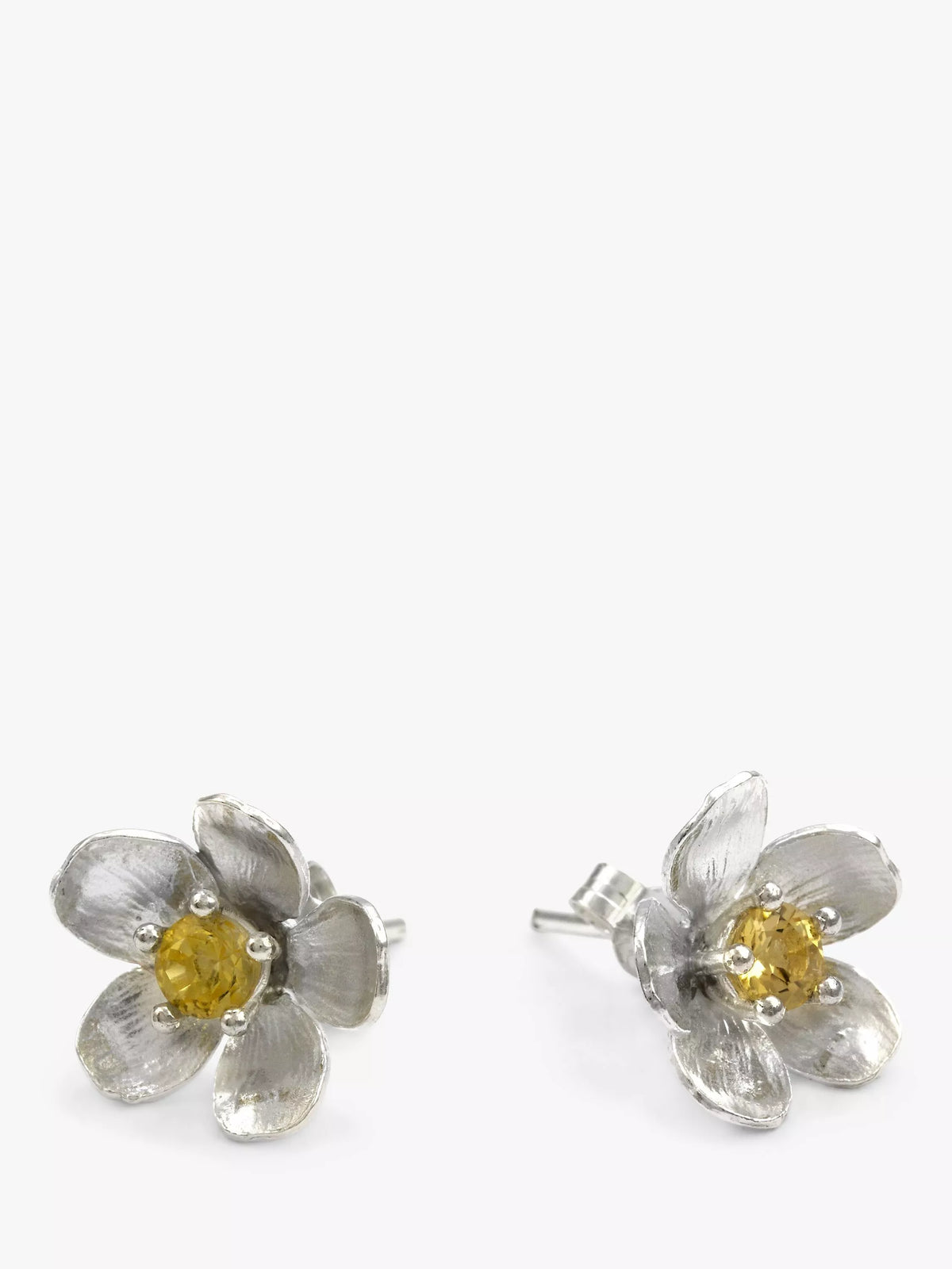 Alex Monroe earrings buttercup flower yellow citrine stud (British brand)