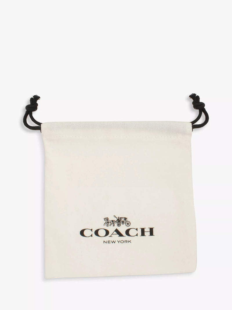 Coach sculpted C round stud earrings shiny gold, UK version