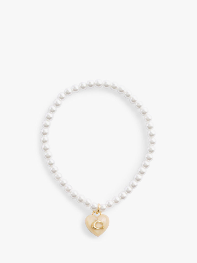 Coach faux pearl heart charm bracelet, UK version