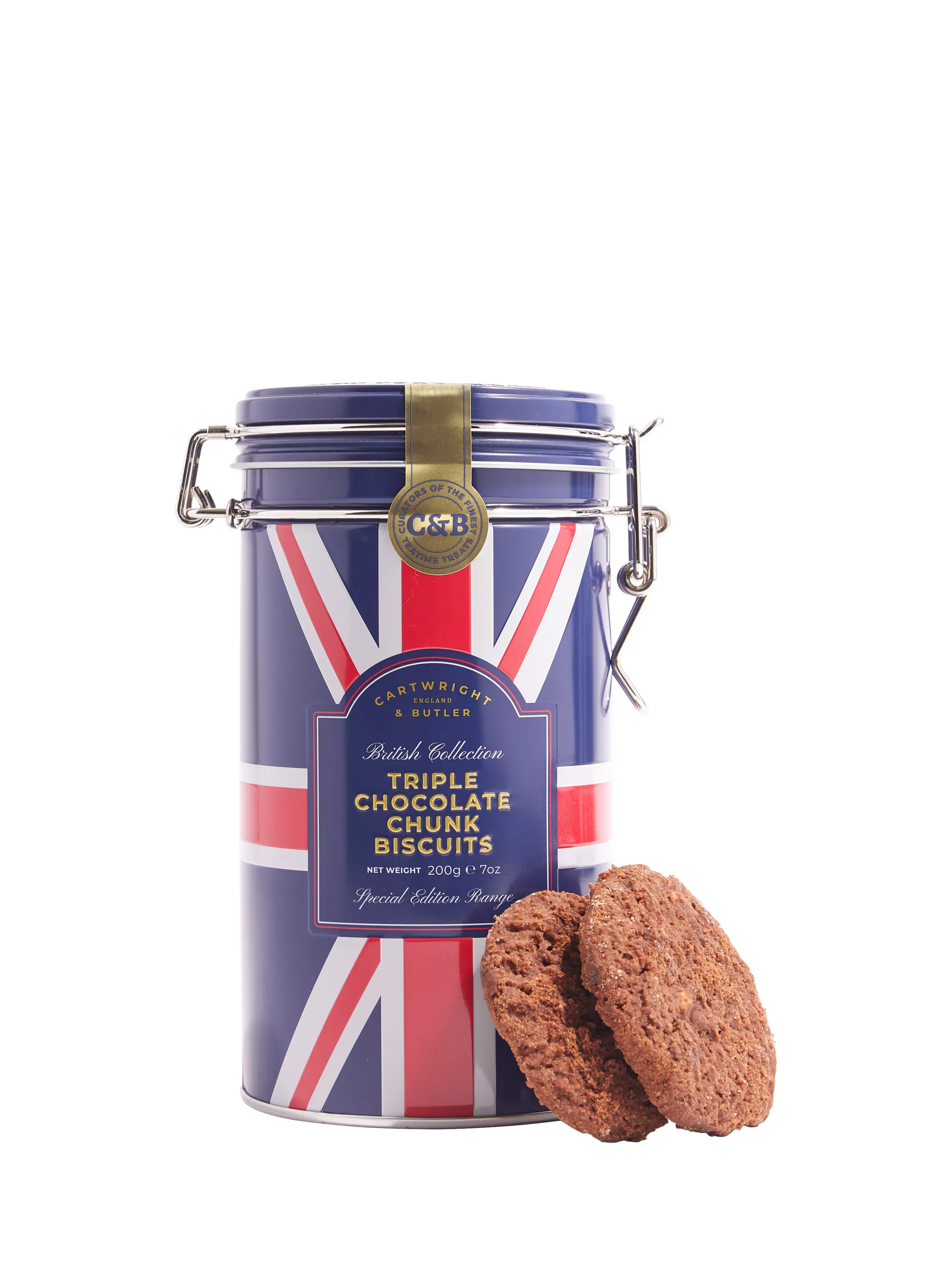 Cartwright & Butler triple choc chunk biscuits 200g, imported from the UK