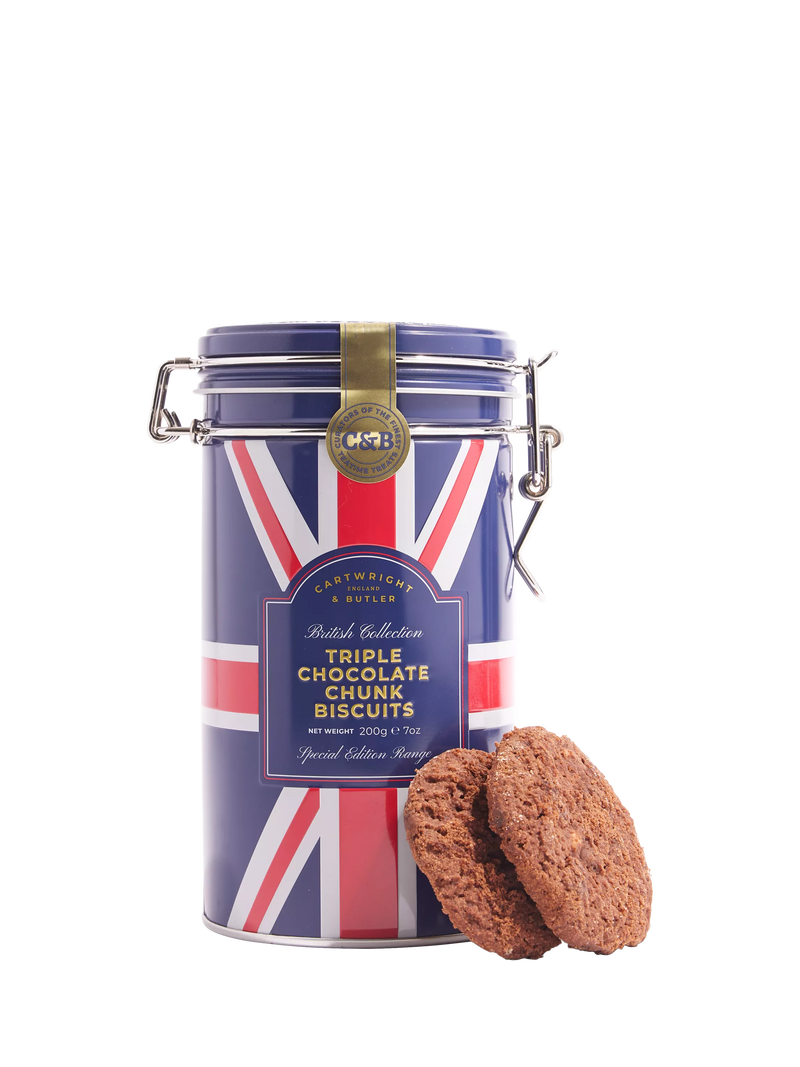 Cartwright & Butler triple choc chunk biscuits 200g, imported from the UK