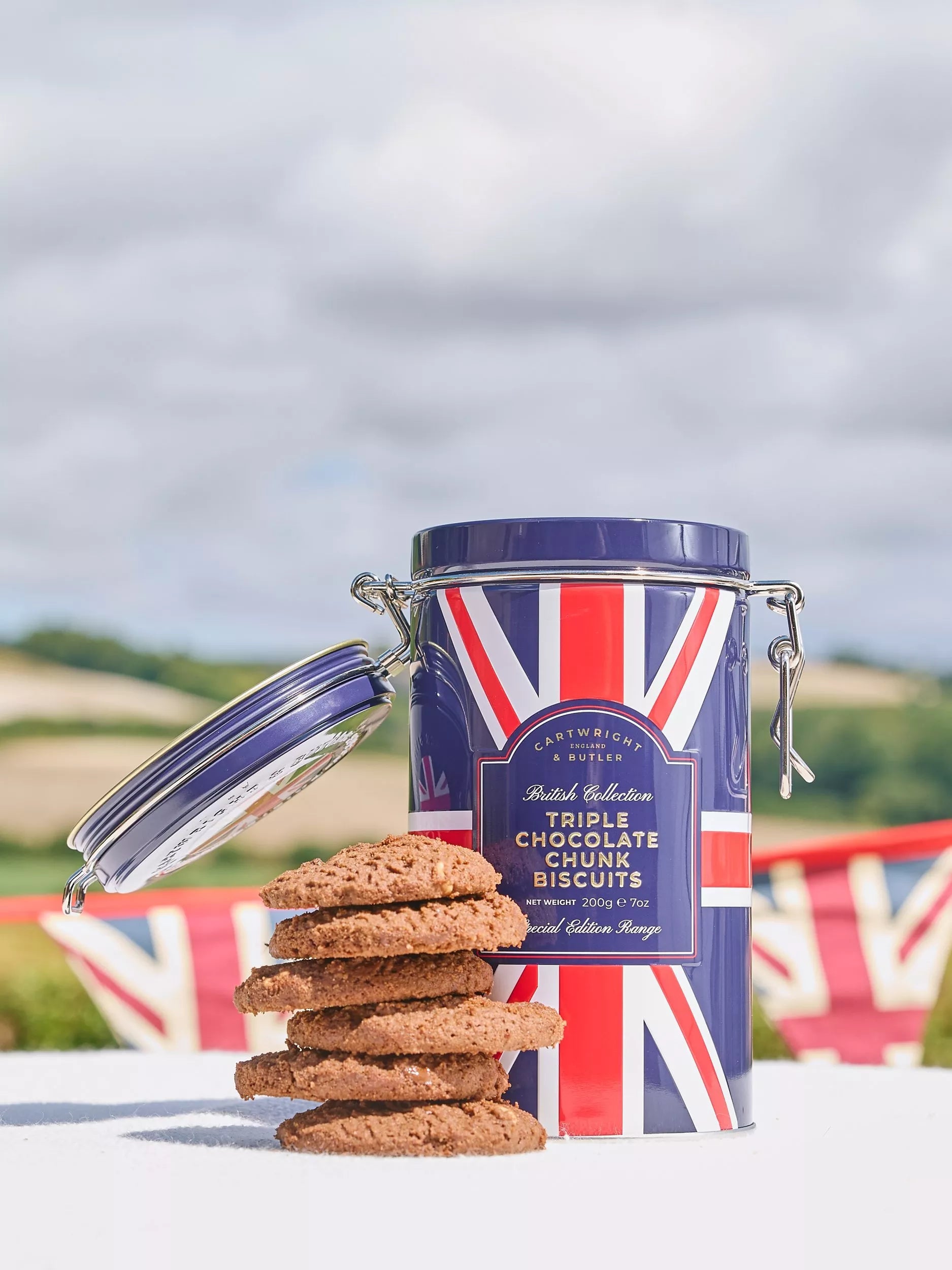 Cartwright & Butler triple choc chunk biscuits 200g, imported from the UK