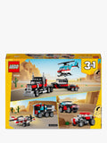 LEGO Creator 3in1 flatbed truck with helicopter building set, imported from the UK