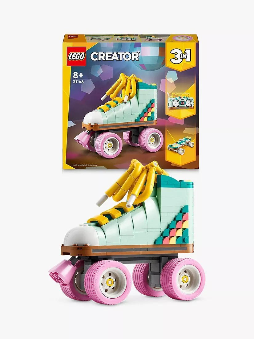 LEGO Creator 3in1 Retro Roller Skate and Toy Skateboard Building Set 342 Pieces, UK version