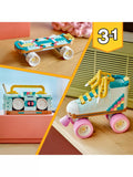 LEGO Creator 3in1 Retro Roller Skate and Toy Skateboard Building Set 342 Pieces, UK version