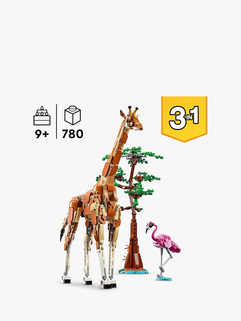 Lego Creator 3in1 Wild Safari Animals building set with 780 pieces, UK version