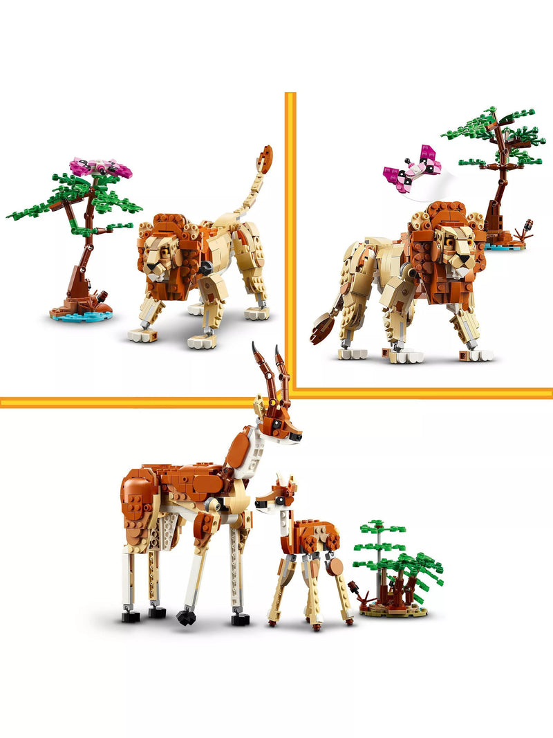 Lego Creator 3in1 Wild Safari Animals building set with 780 pieces, UK version
