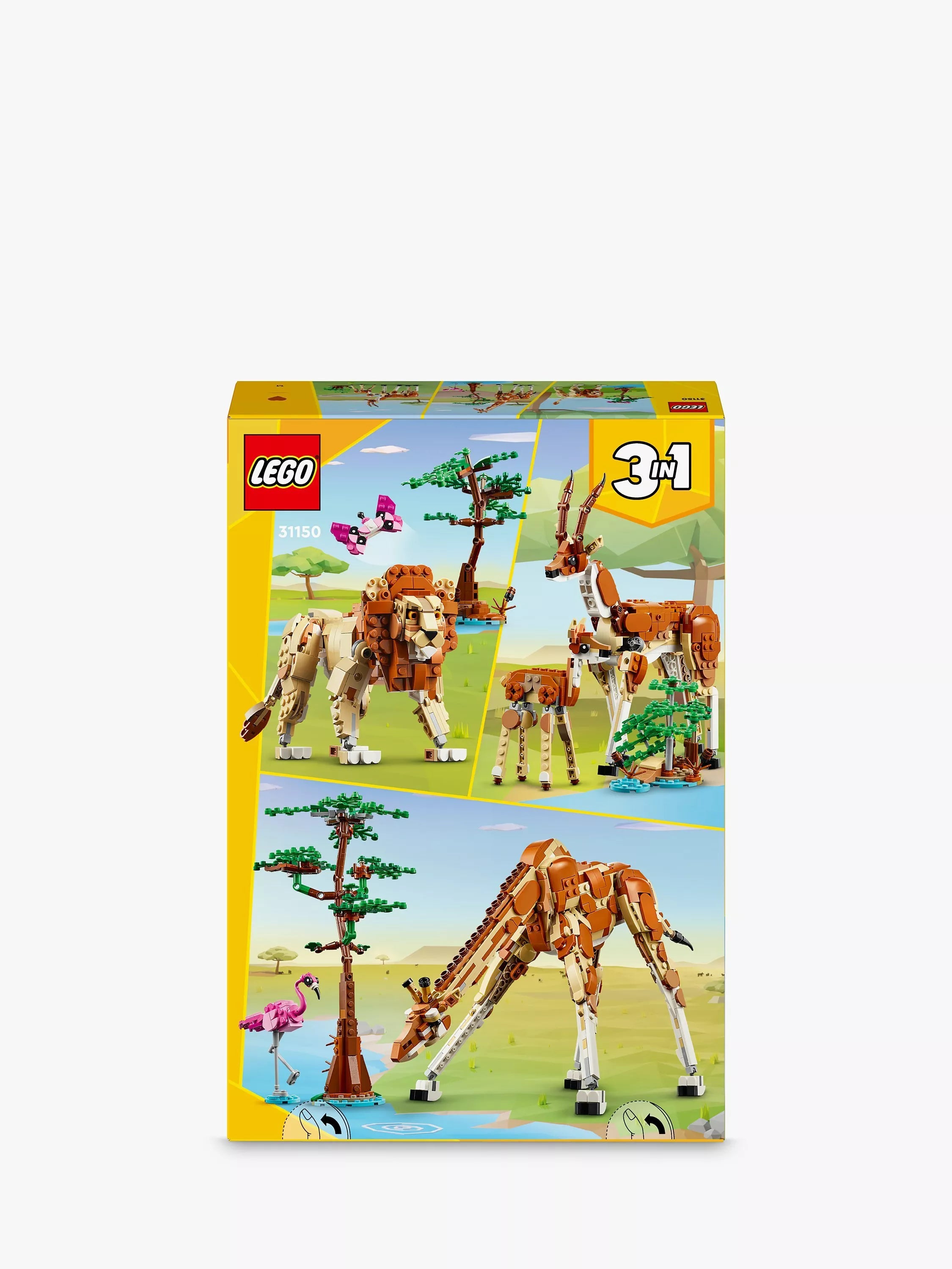 Lego Creator 3in1 Wild Safari Animals building set with 780 pieces, UK version