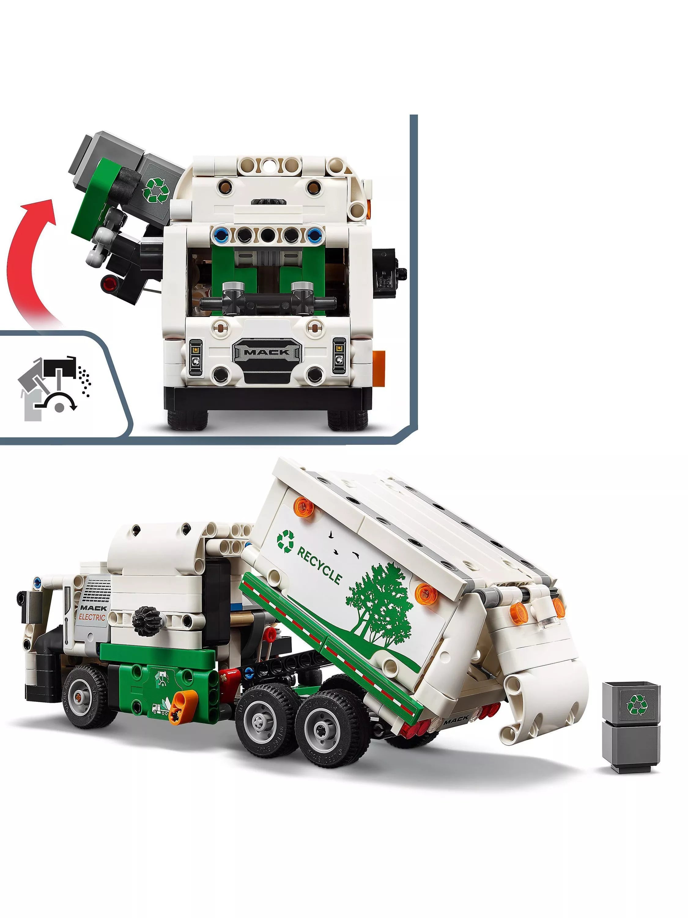 LEGO Technic Mack LR Electric garbage truck toy - British product