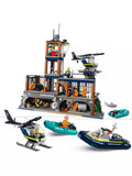 LEGO police prison island building set with helicopter and minifigures 980 pieces, UK version