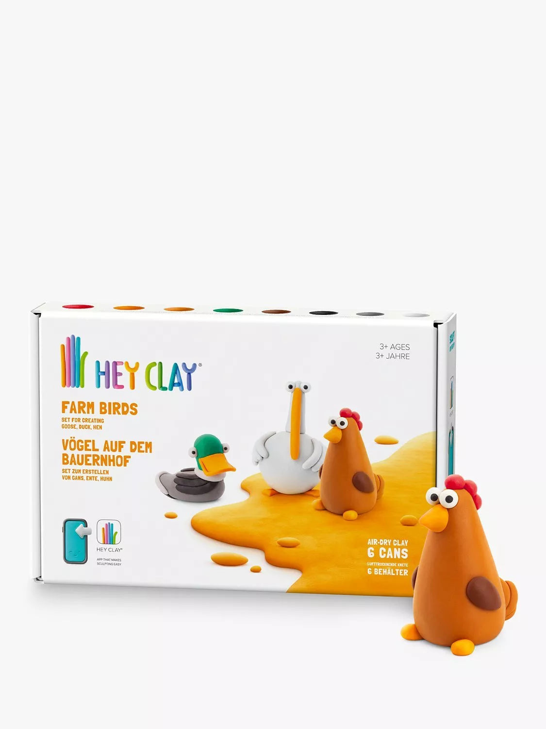 TOMY Hey Clay Farm Birds craft kit 6 cans - British product