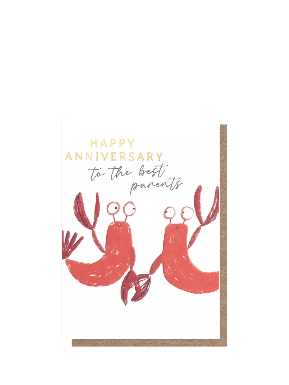 Caroline Gardner lobster anniversary card with envelope, UK version