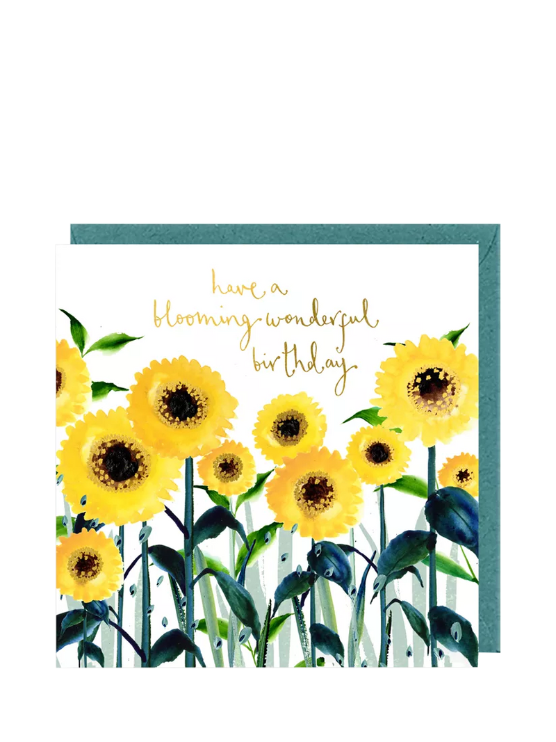 Louise Mulgrew Designs sunflower birthday card (British brand)